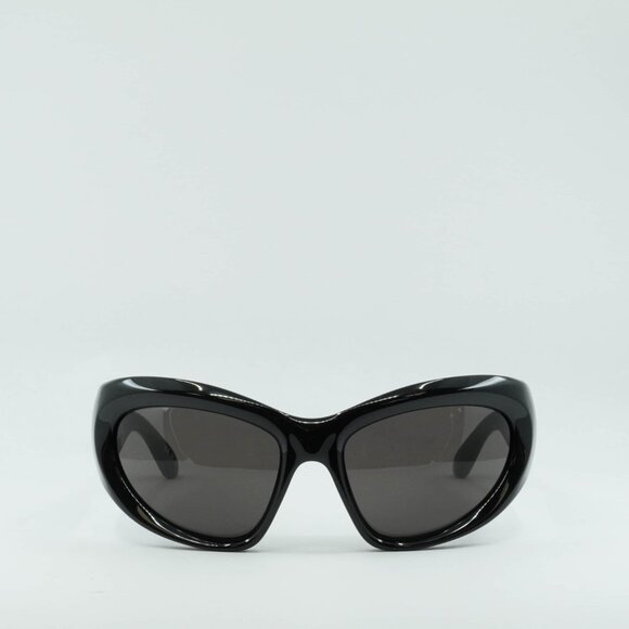 Balenciaga BB0228S 001 Sunglasses Black Geometric Frame, Grey Lenses main image 12